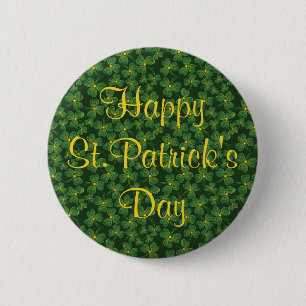 botón Feliz Día de San Patricio Shamrock