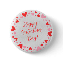 Botón Feliz Día de San Valentín Círculo de Corazon
