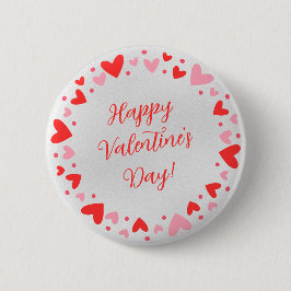 Botón Feliz Día de San Valentín Círculo de Corazon