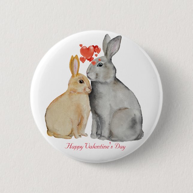 botón Feliz Día de San Valentín para los conejillo (Anverso)