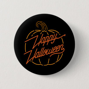 botón Feliz Halloween Neon
