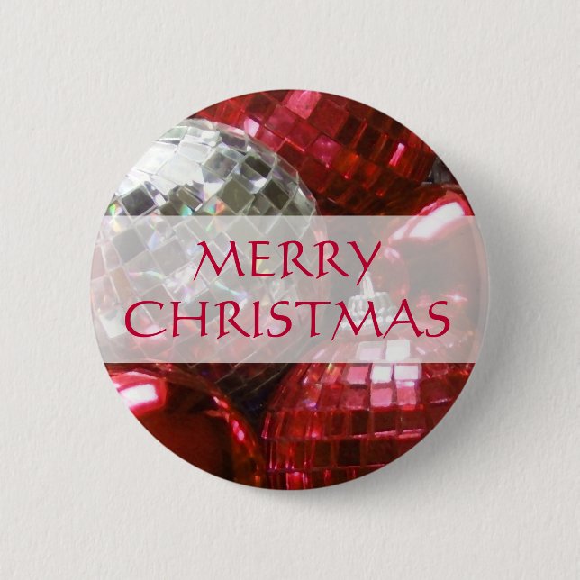 Botón 'Feliz Navidad' de los baubles rojos (Anverso)