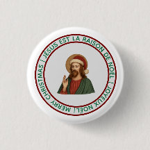 Botón Feliz Navidad - Joyeux Noel Jésus Raison