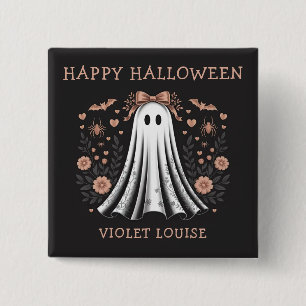 botón Feliz Personalizado fantasma de Halloween