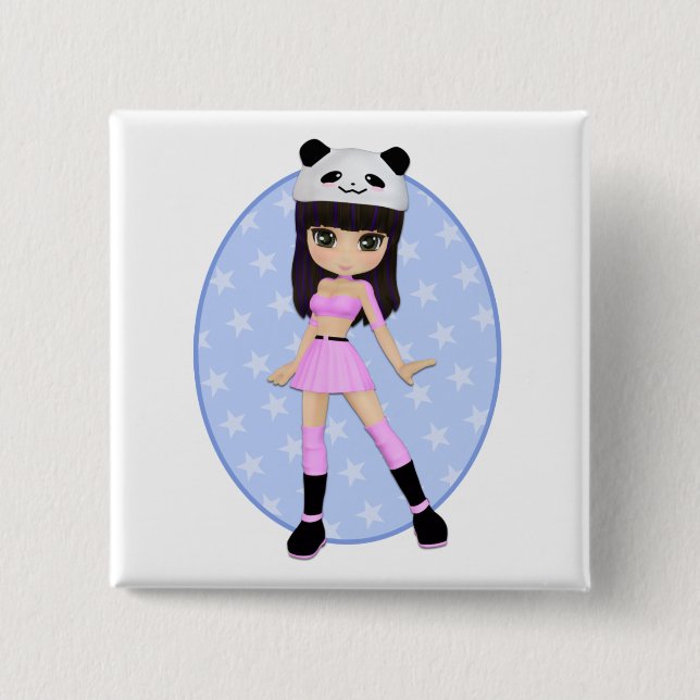 Botón femenino del cuadrado del fiesta de Debbie (Anverso)