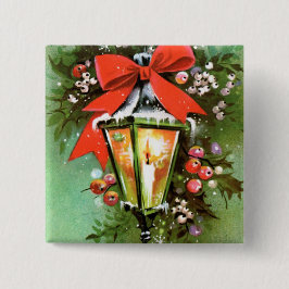 botón fiesta de luz de Navidades retro de cosecha