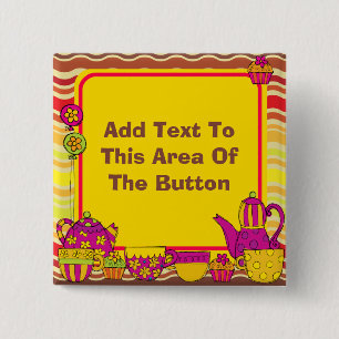 botón Fiesta de té personalizado