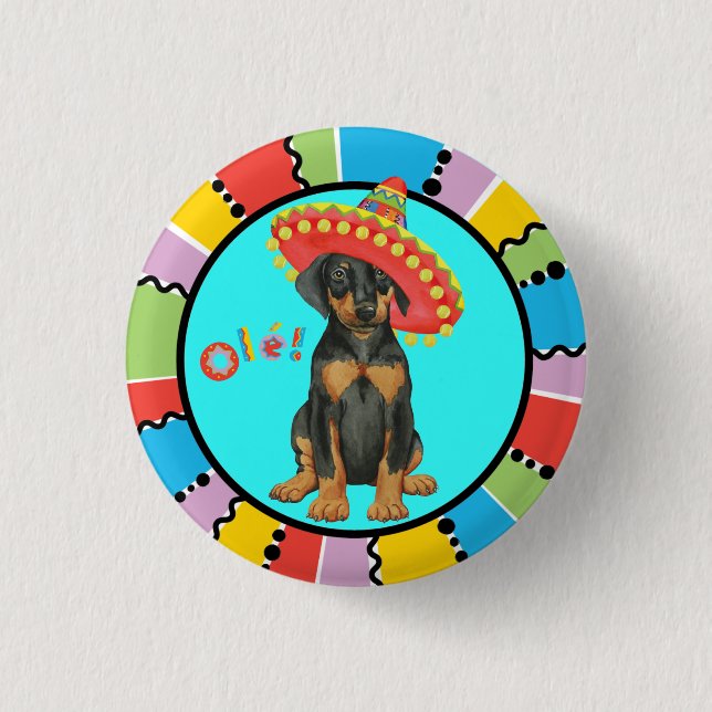 botón Fiesta Doberman Pinscher (Anverso)