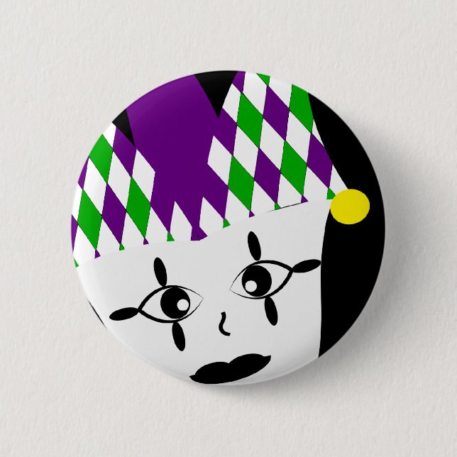 botón Fiesta Mardi Gras Jester (Anverso)