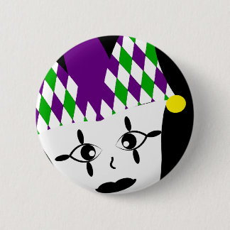 botón Fiesta Mardi Gras Jester