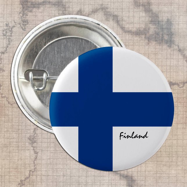 Botón Finlandia, moda de Bandera finlandesa patrió (Subido por el creador)