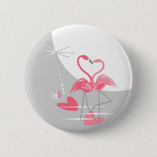 botón Flamingo Love Large Moon