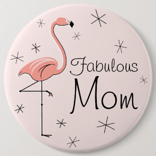 botón Flamingo Rosa 'Fabulous Mom'