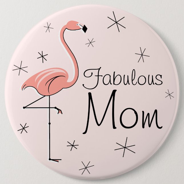 botón Flamingo Rosa 'Fabulous Mom' (Anverso)