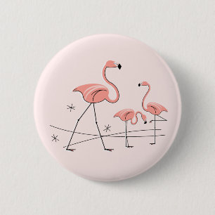 botón Flamingos Trío rosa 2