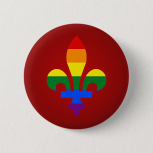 Botón fleur-de-lis del orgullo LGBT
