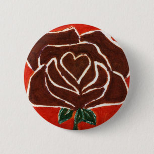 Botón floral "Corazón Rosa #7"