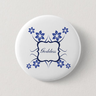 Botón Floral de la diosa, azul vibrante