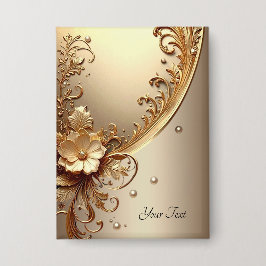 Botón Floral Dorado Ornamentado