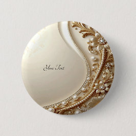 Botón Floral Dorado Ornamental Elegante