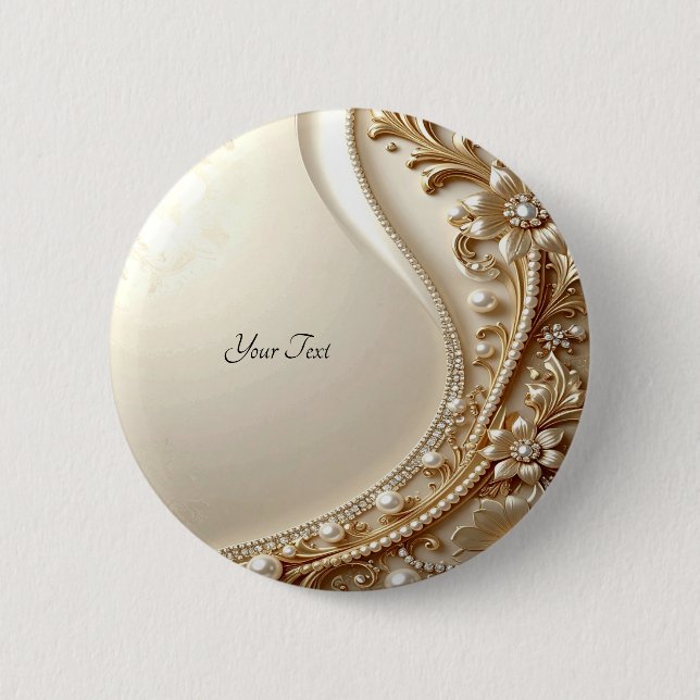 Botón Floral Dorado Ornamental Elegante (Anverso)