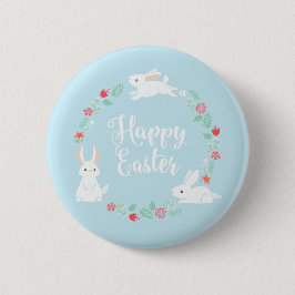 Botón floral elegante del Pin del conejito de