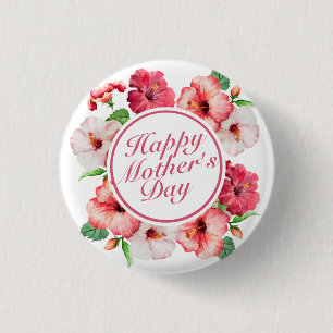 Botón floral feliz elegante del marco del día de