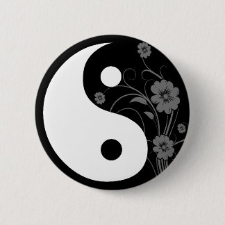 botón floral negro Yin Yang