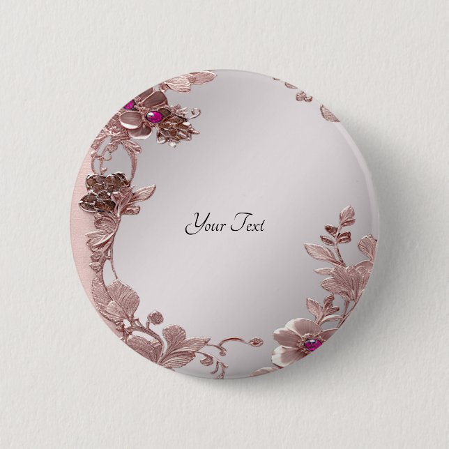 Botón floral ornamentado rosa (Anverso)