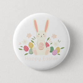 Botón floral simple del Pin del conejito de pascua