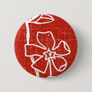 Botón floral "Vinca roja"