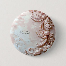 Botón floral y perla ornamentada rosa