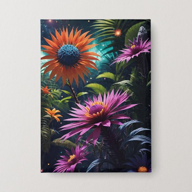 botón Flores cósmicas (Anverso)