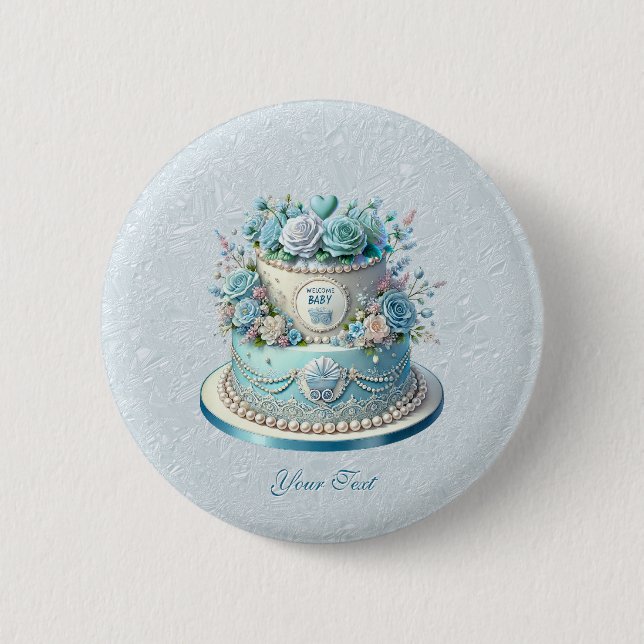 botón Flores de pastel azul (Anverso)
