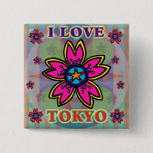 botón Flores "ME ENCANTA TOKIO"