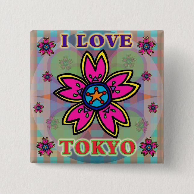 botón Flores "ME ENCANTA TOKIO" (Anverso)
