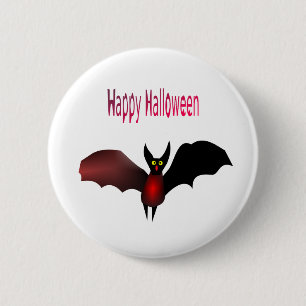 botón Flying Bat Happy Halloween