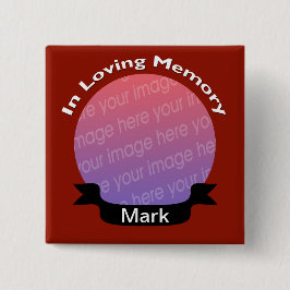 Botón Fotográfico de Memory Square Love Red