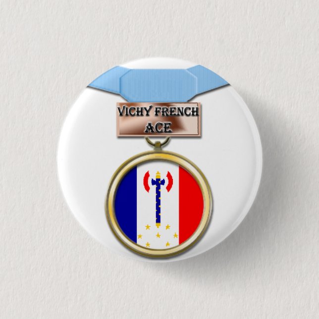 Botón francés de la medalla del as de Vichy (Anverso)