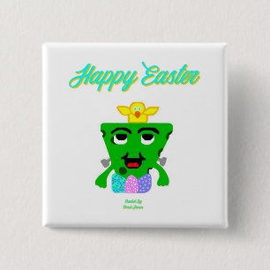 botón Franken-Cheese Easter de 2 pulgadas cuadrado