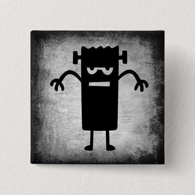 Botón Frankenstein de Halloween (un poco aterrador (Anverso)
