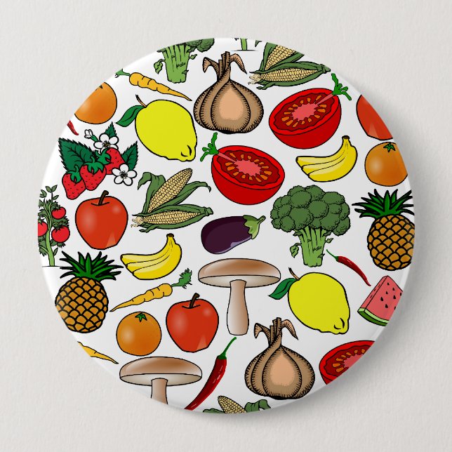 botón Frutas y verduras, enorme (Anverso)