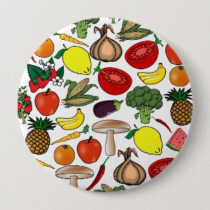 botón Frutas y verduras, enorme