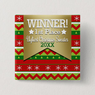 botón Ganador de suéter para Navidades feos
