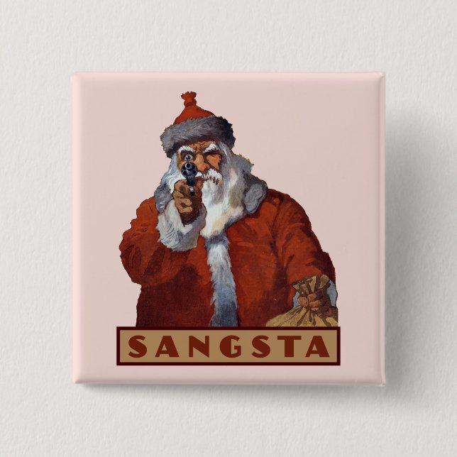 botón Gangsta Santa (Anverso)