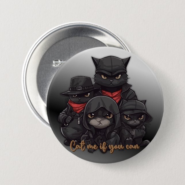 botón Gangster Cat | Cat Me Si Puede (Anverso y reverso)