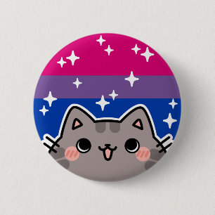 Botón Gato Bisexual de Bandera del Orgullo LGBT