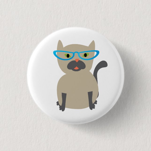botón Gato en gafas (Anverso)