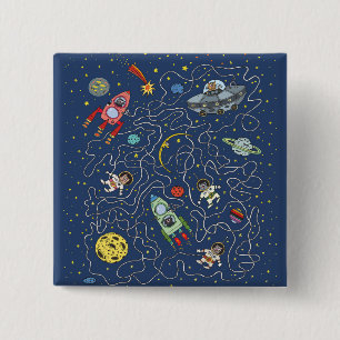 botón Gatos en el espacio