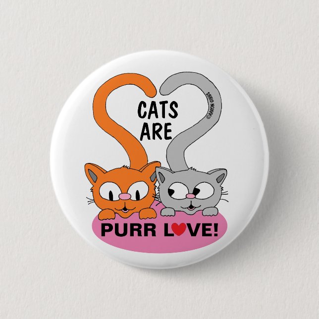 botón Gatos son Purr Love (Anverso)
